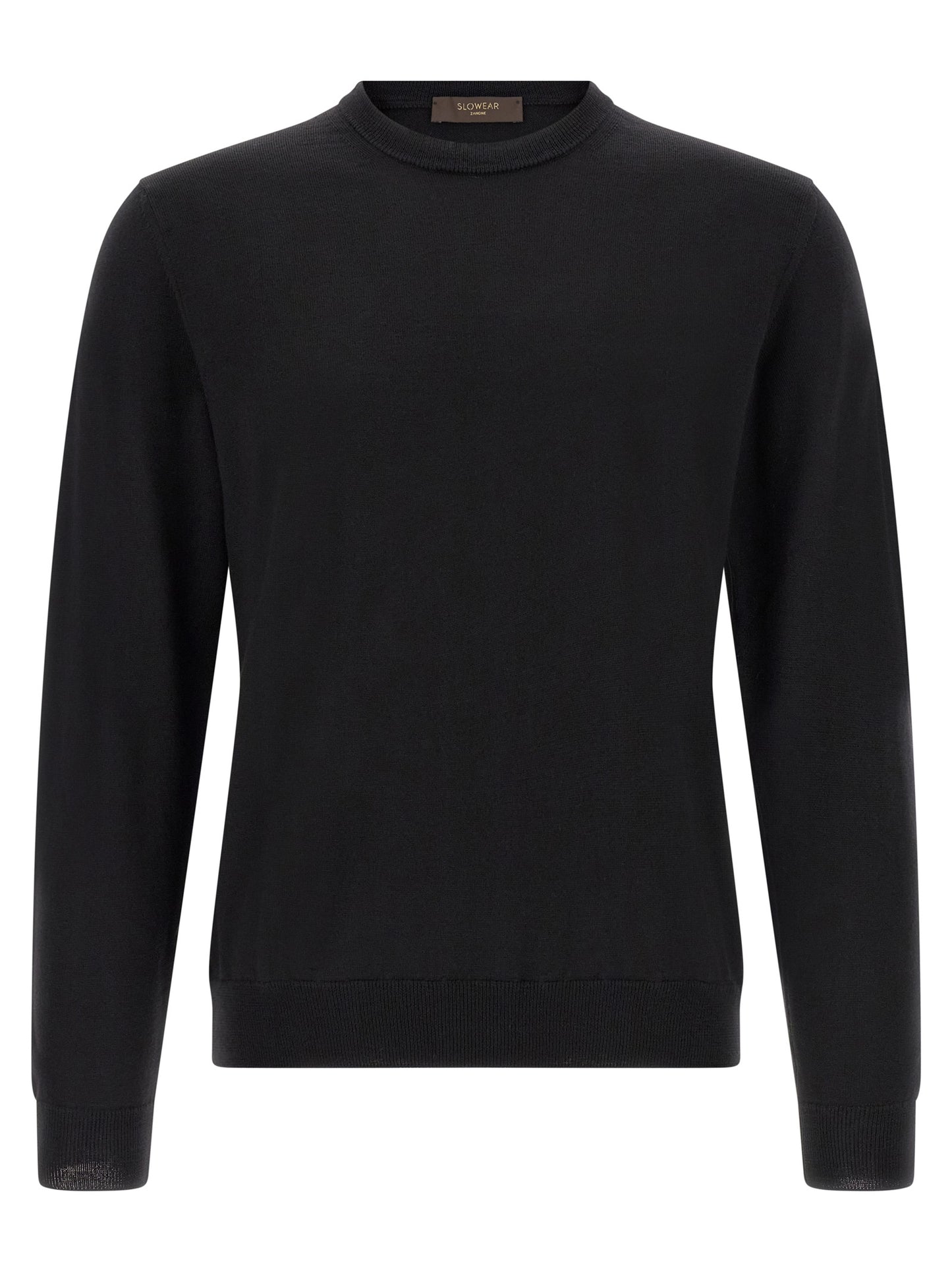 Cardigan by ZANONE for men in virgin wool black features a dramatic silhouette, showcasing a sophisticated and dramatic detail for a timeless, premium look.