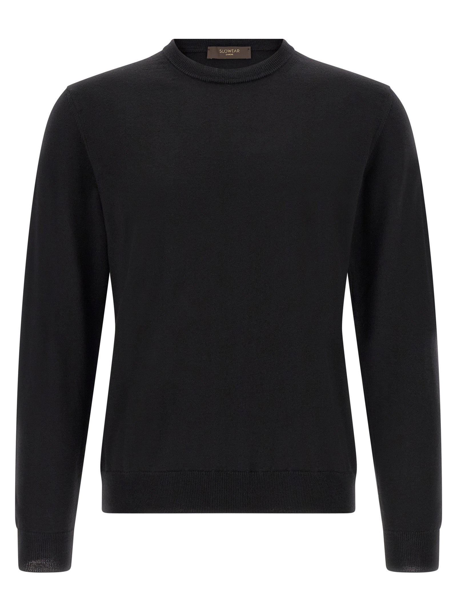 Cardigan by ZANONE for men in virgin wool black features a dramatic silhouette, showcasing a sophisticated and dramatic detail for a timeless, premium look.