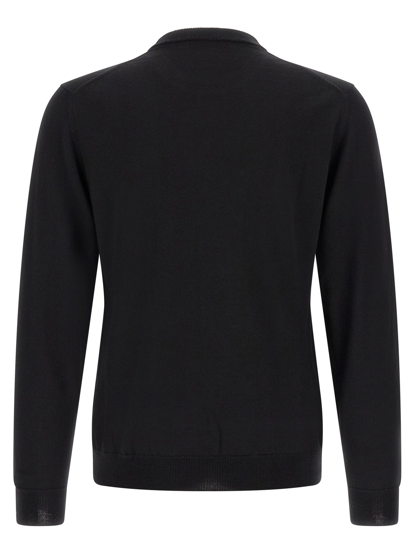 Cardigan by ZANONE for men in virgin wool black showcases a luxurious silhouette, meticulously detailed with a sophisticated and for a refined finish.
