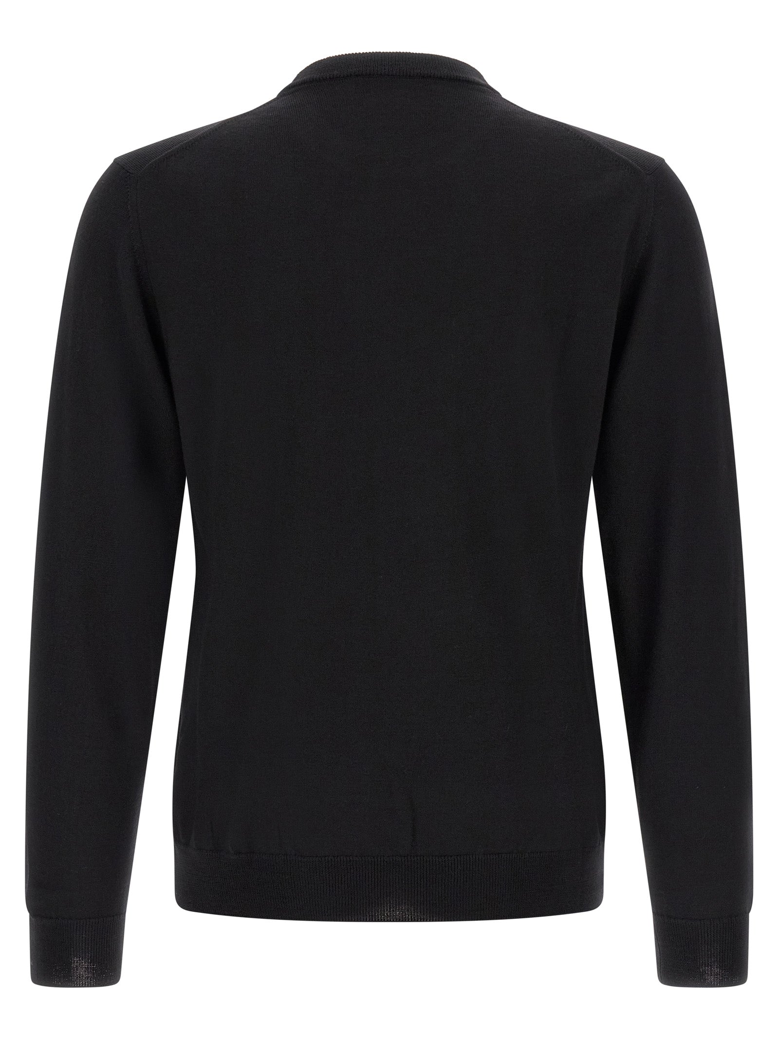 Cardigan by ZANONE for men in virgin wool black showcases a luxurious silhouette, meticulously detailed with a sophisticated and for a refined finish.