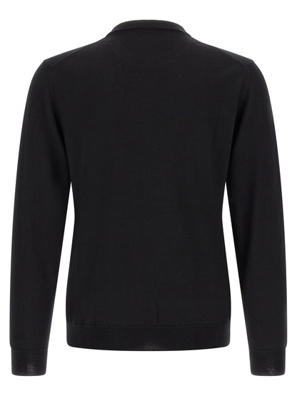 Cardigan by ZANONE for men in virgin wool black showcases a luxurious silhouette, meticulously detailed with a sophisticated and for a refined finish.