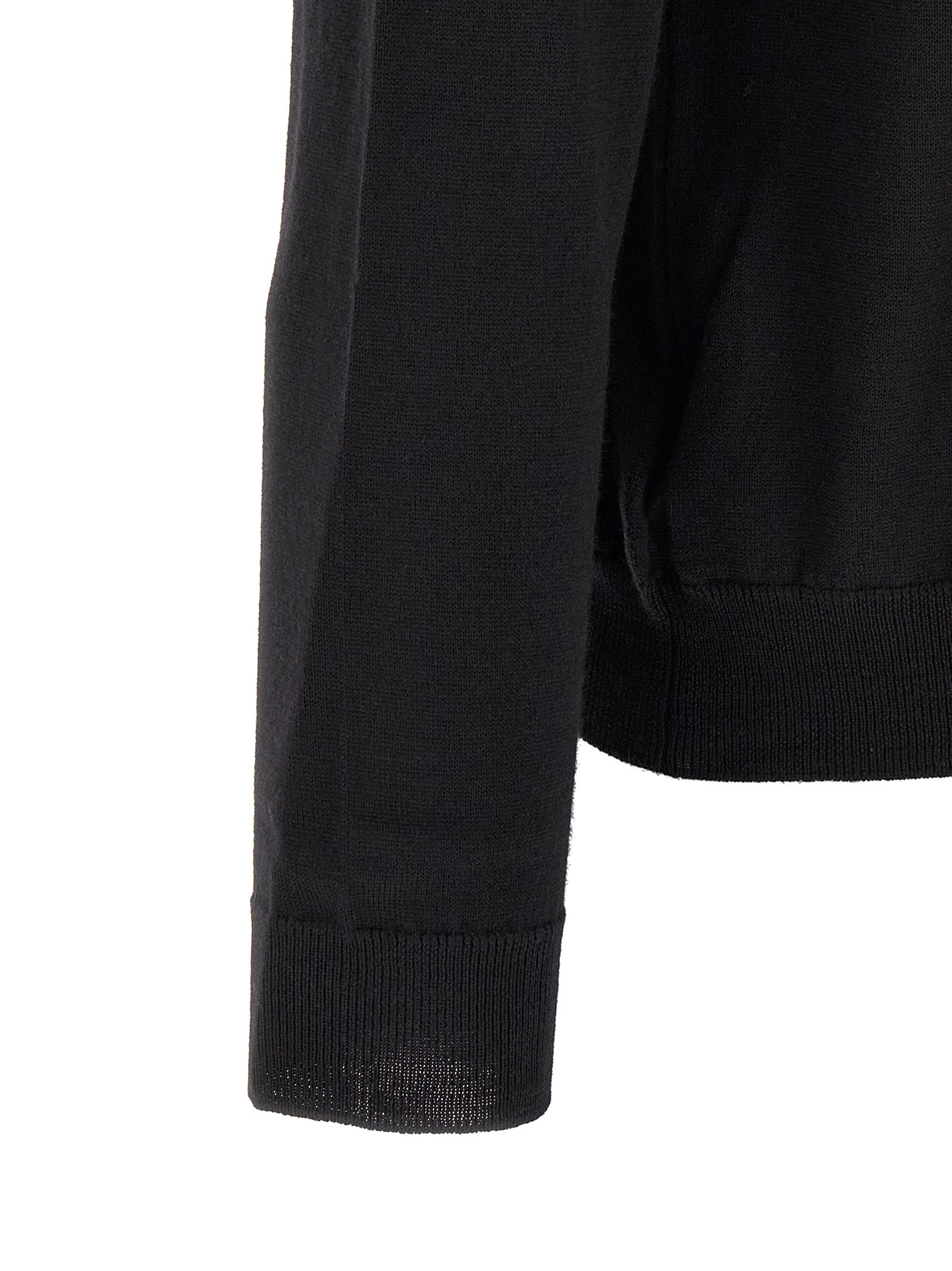 Cardigan by ZANONE for men in virgin wool black presents a textural silhouette, artfully finished with a textural and for a sophisticated, textural look.