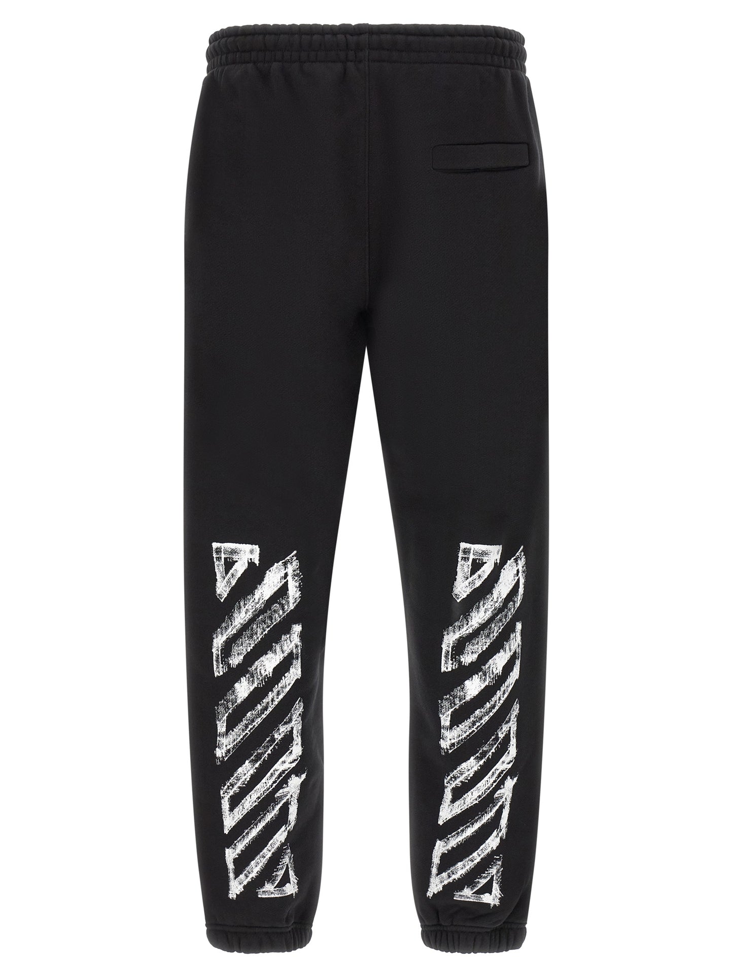 Off-White Men's Relaxed Fit Cotton Joggers - Black White Patterned