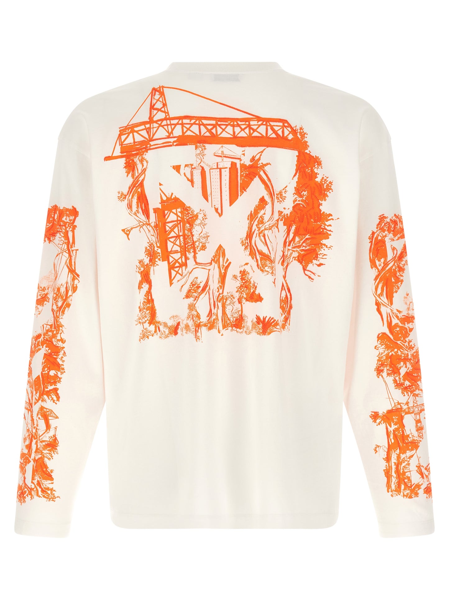 T-Shirt by Off-White for men in cotton blue, natural, orange, white & print showcases a unassuming silhouette, artfully detailed with a refined and unassuming for a sophisticated, contemporary look.