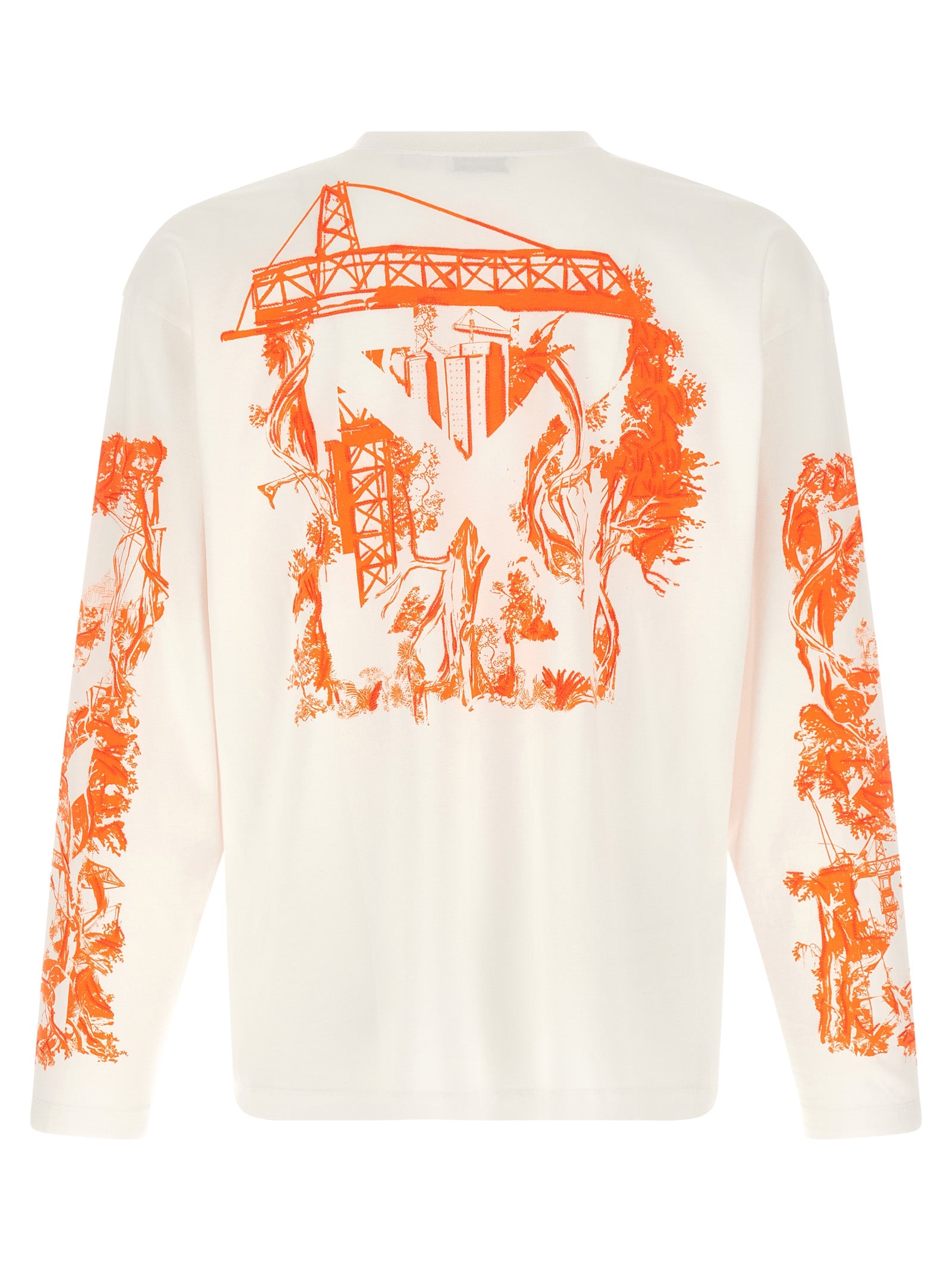 T-Shirt by Off-White for men in cotton blue, natural, orange, white & print showcases a unassuming silhouette, artfully detailed with a refined and unassuming for a sophisticated, contemporary look.