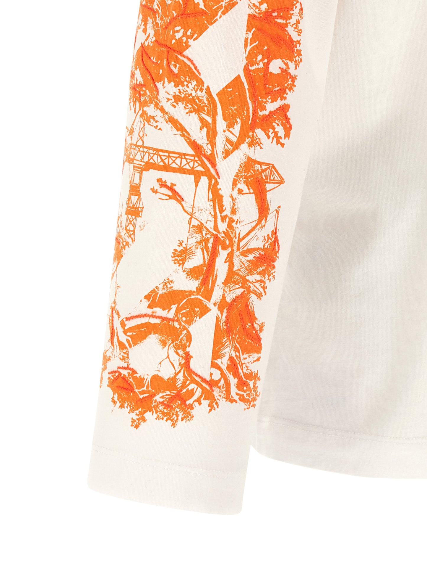 T-Shirt by Off-White for men in cotton blue, natural, orange, white & print features an edgy silhouette, meticulously detailed with a sophisticated and for a truly edgy finish.