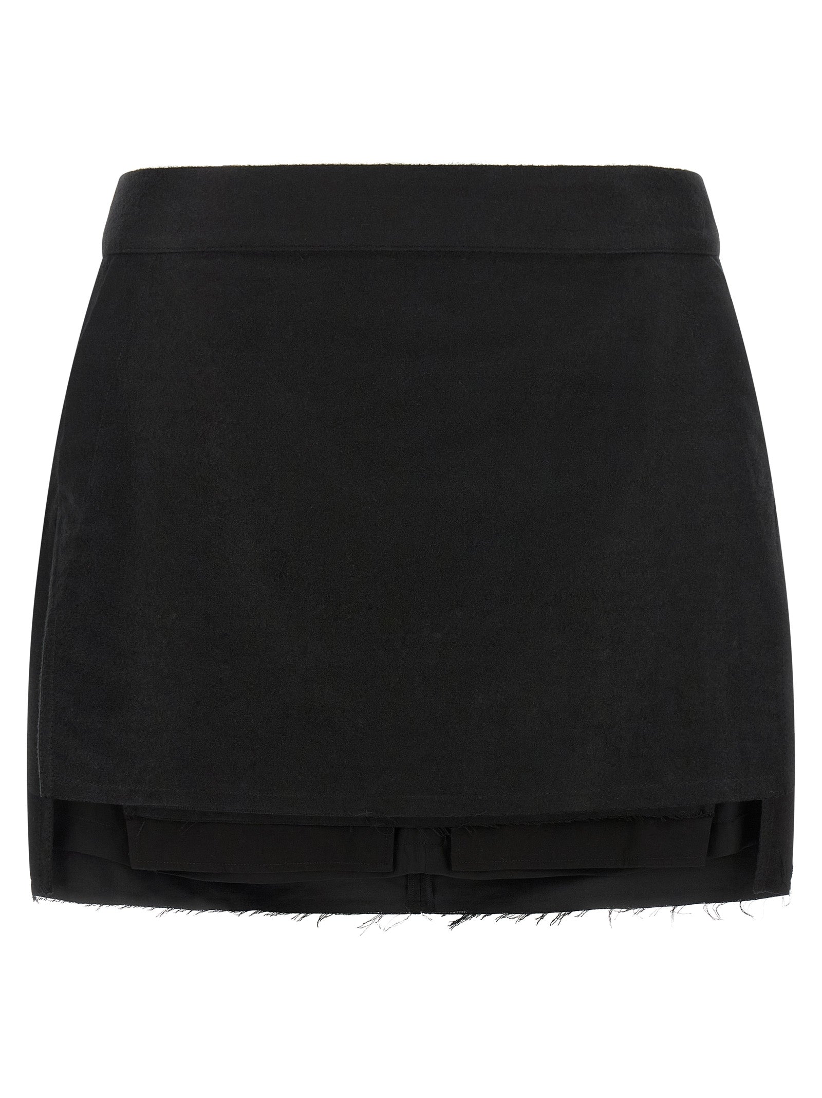 Skirt by Rick Owens for women in ramie & cotton black, silver & signature features a captivating silhouette, showcasing the captivating Women's Asymmetrical High Rise Ramie & Cotton Skirt design with a sophisticated mini long for a captivating look.
