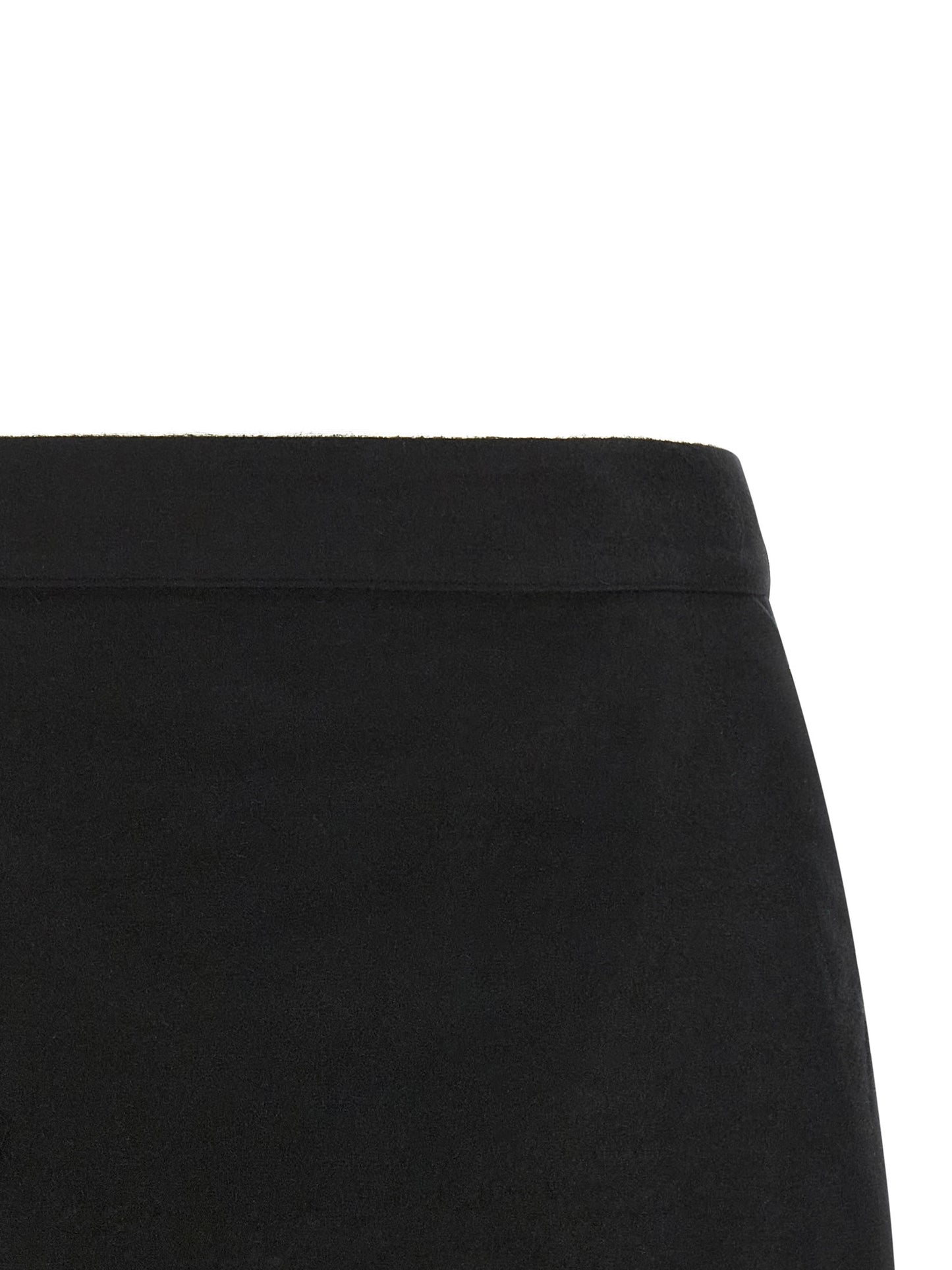 Skirt by Rick Owens for women in ramie & cotton black, silver & signature features a captivating silhouette, showcasing the captivating Women's Asymmetrical High Rise Ramie & Cotton Skirt design with a sophisticated mini long for a captivating look.