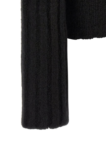 Cardigan by Rick Owens for men in cashmere silk black features an crisp silhouette, showcasing a sophisticated and detail for a truly crisp finish.