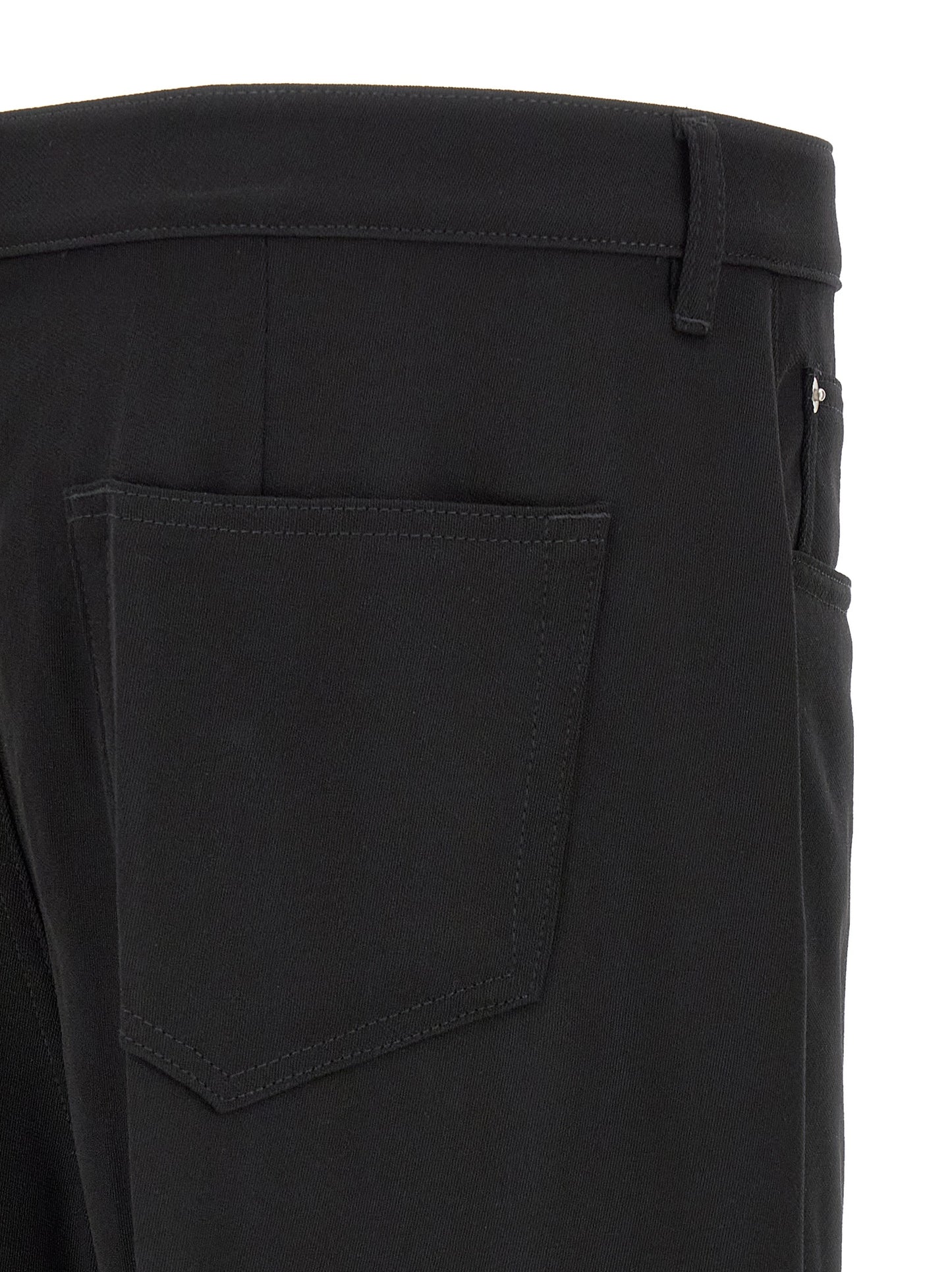 Jeans by Rick Owens for men in denim cotton black & silver features a refined silhouette with a refined relaxed-fit & wide, defined by a and a refined long for a refined finish.