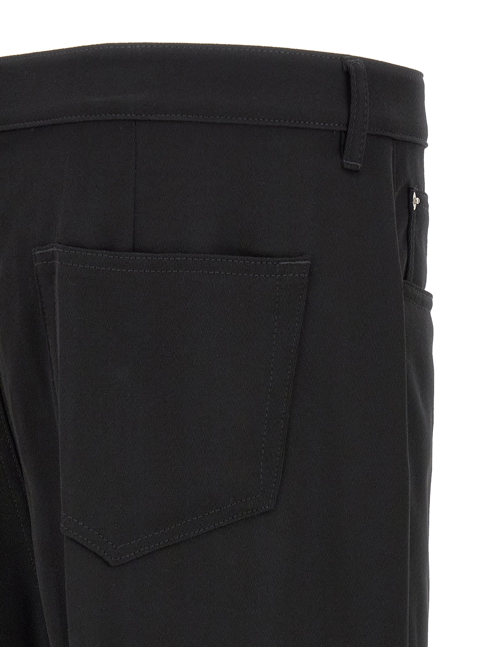 Jeans by Rick Owens for men in denim cotton black & silver features a refined silhouette with a refined relaxed-fit & wide, defined by a and a refined long for a refined finish.