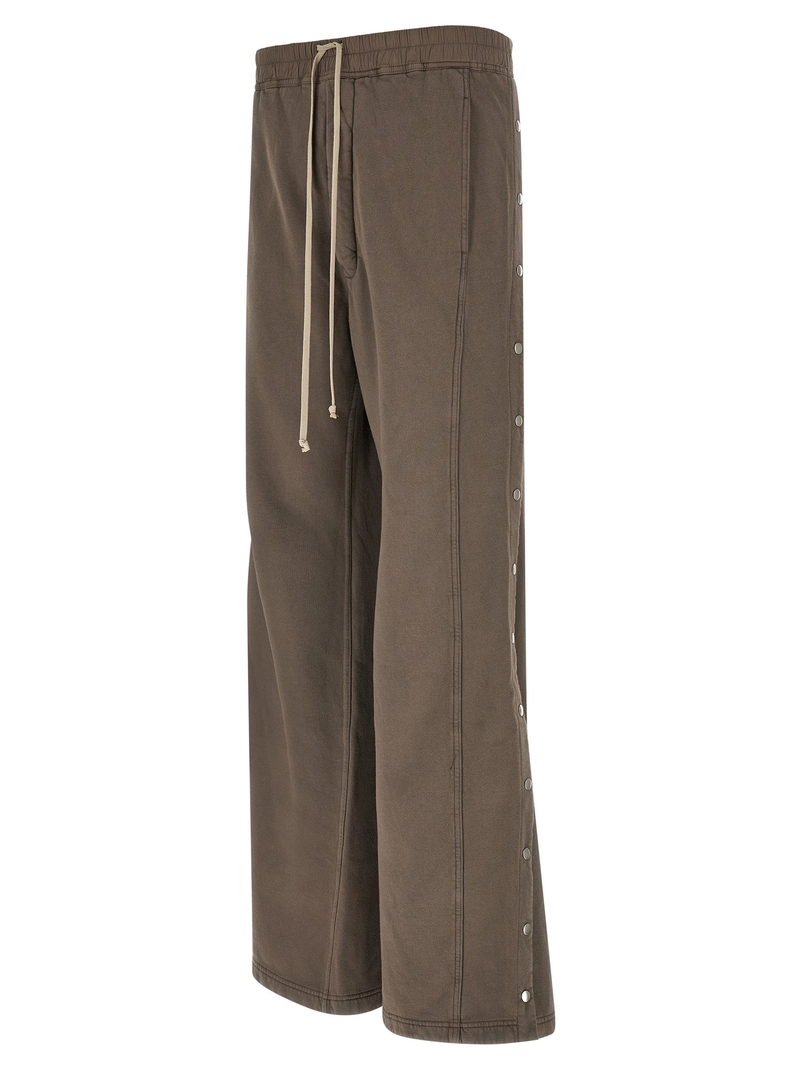 Trousers by DRKSHDW for men in cotton gray presents a smart silhouette, meticulously detailed with a smart flared & wide, a smart long, and a smart .