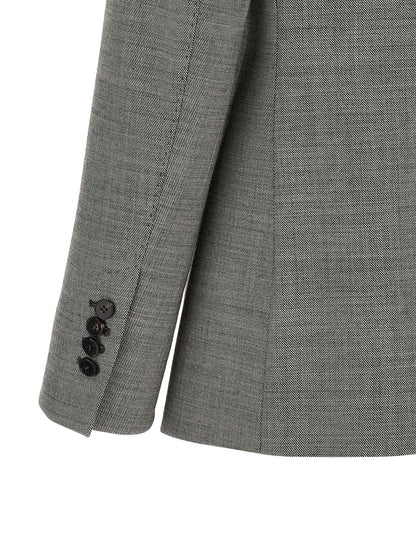 Blazer by Alberto Biani for women in virgin wool gray showcases a polished silhouette, highlighted by a refined and polished for a sophisticated finish.