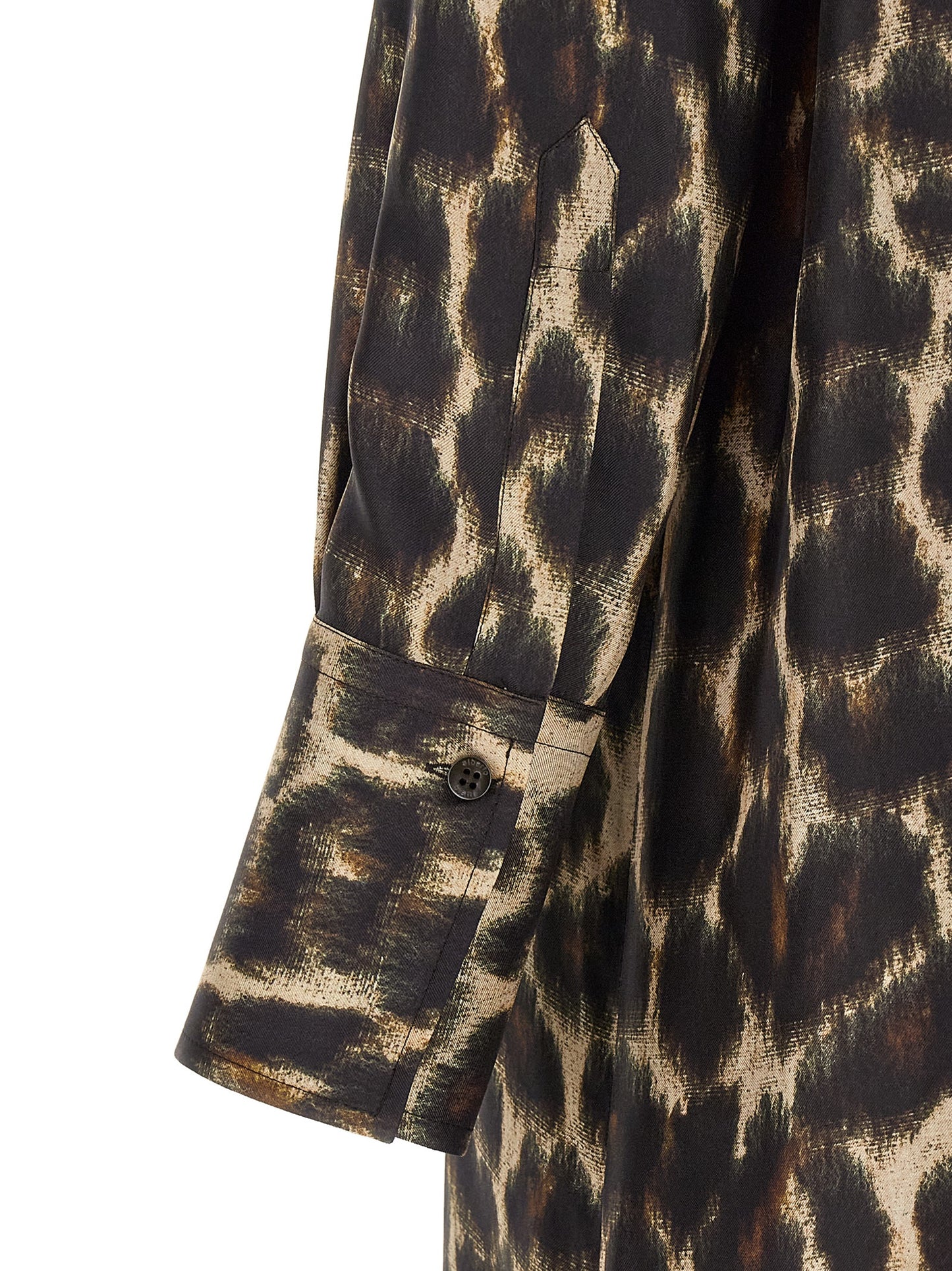 Dress by Alberto Biani for women in silk black, brown & print features an magnificent silhouette, artfully detailed with a magnificent and that flows into an magnificent long.
