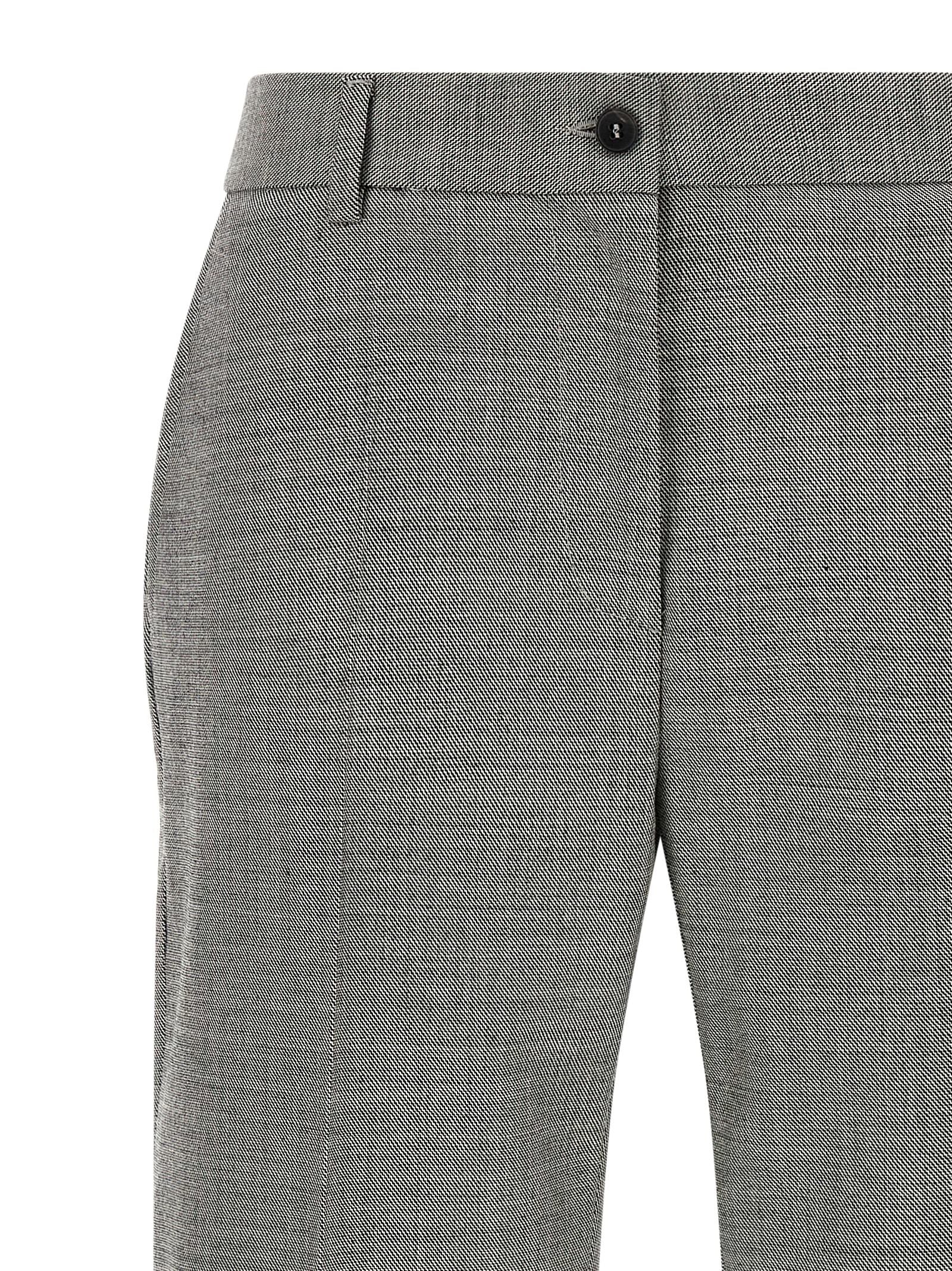 Trousers by Alberto Biani for women in wool gray features an sartorial silhouette, showcasing a precise flared & wide and long with a sartorial for a refined look.