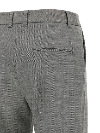 Trousers by Alberto Biani for women in wool gray features an on trend silhouette, showcasing a sophisticated flared & wide with a long and for an on trend finish.