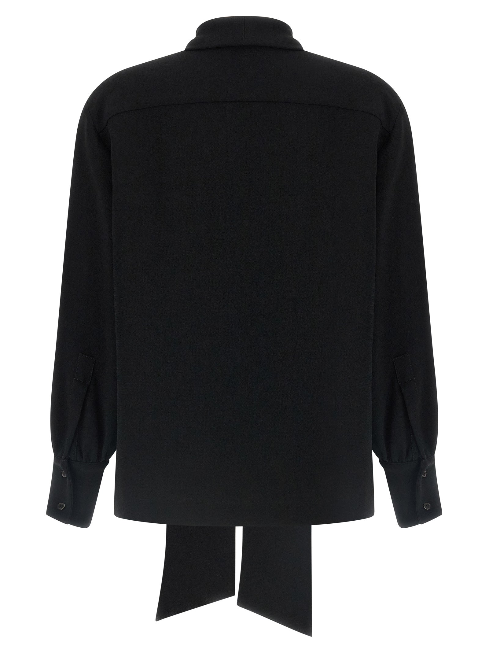 Blouse by Alberto Biani for women in polyester black presents a discerning silhouette, showcasing a sophisticated v-neck neckline and for a truly discerning finish.