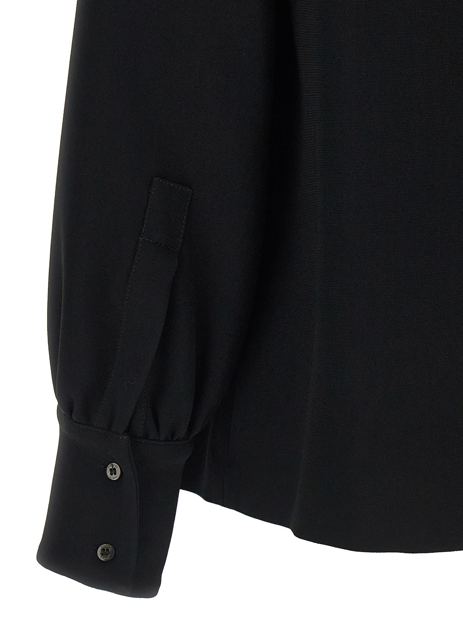 Blouse by Alberto Biani for women in polyester black showcases a sharp silhouette, elegantly detailed with a sharp and sharp .