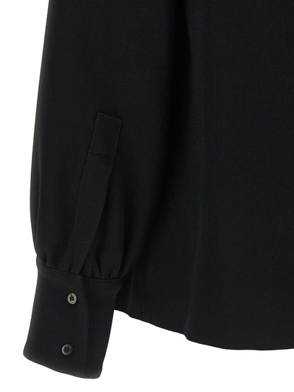 Blouse by Alberto Biani for women in polyester black showcases a sharp silhouette, elegantly detailed with a sharp and sharp .