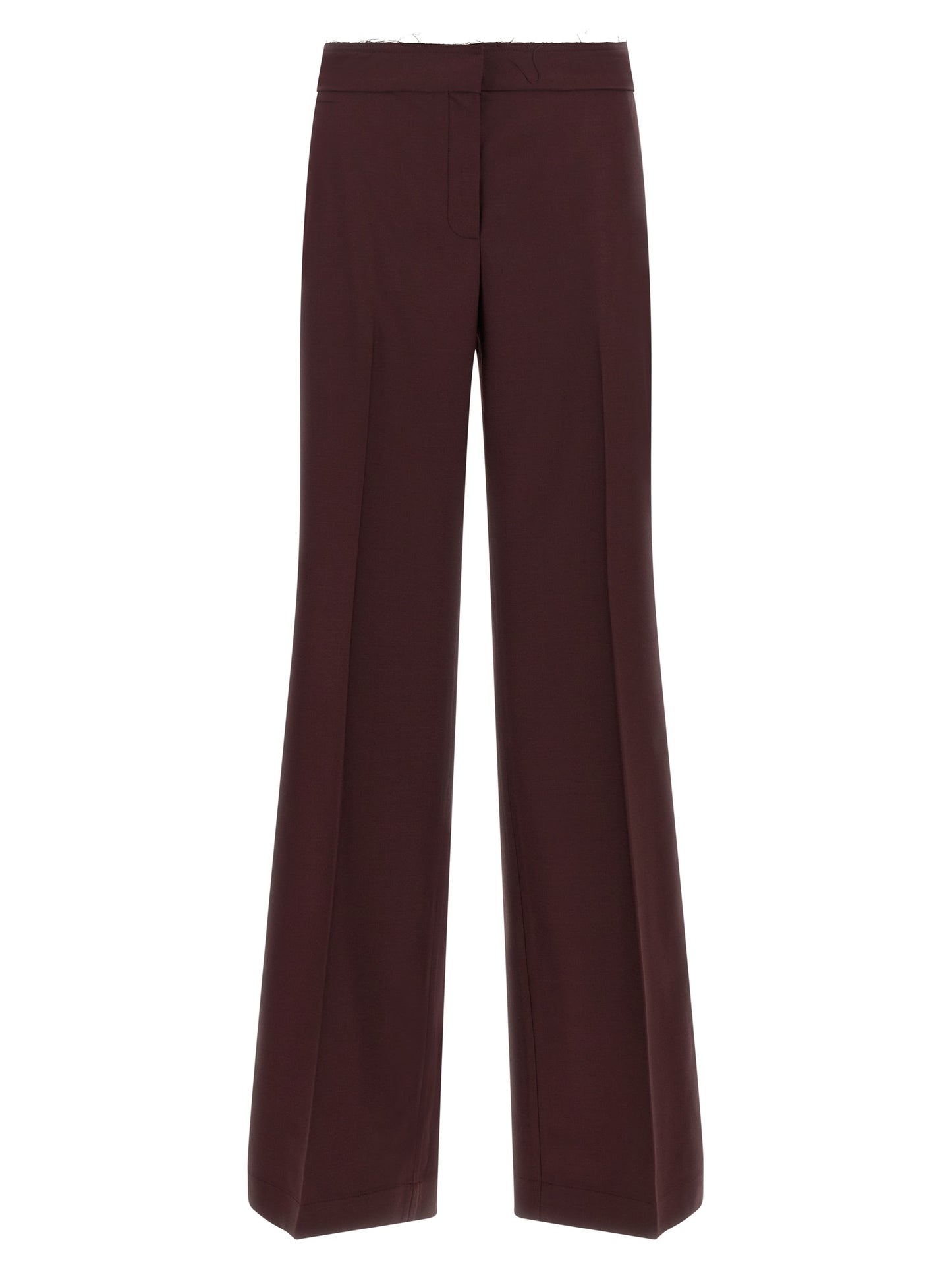 Trousers by Gianluca Capannolo for women in polyester purple features a artisanal silhouette, showcasing a sophisticated wide with a long and for a artisanal finish.