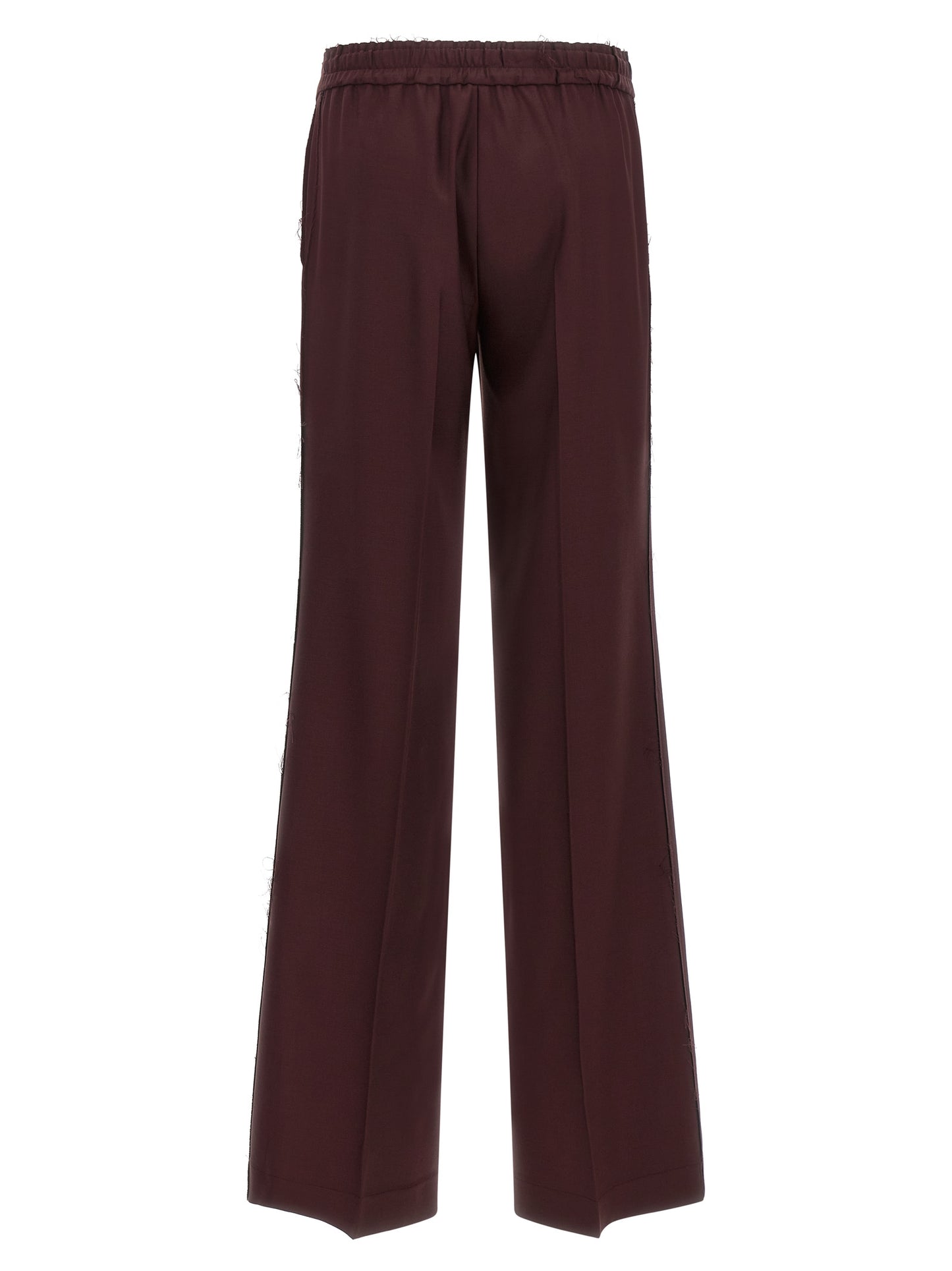 Trousers by Gianluca Capannolo for women in polyester purple presents a perennial silhouette, meticulously tailored with a wide cut, long finish, and an elegant .
