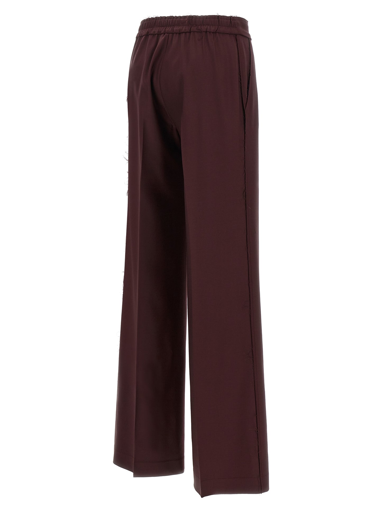 Trousers by Gianluca Capannolo for women in polyester purple features an on trend silhouette, showcasing a sophisticated wide with a long and for an on trend finish.