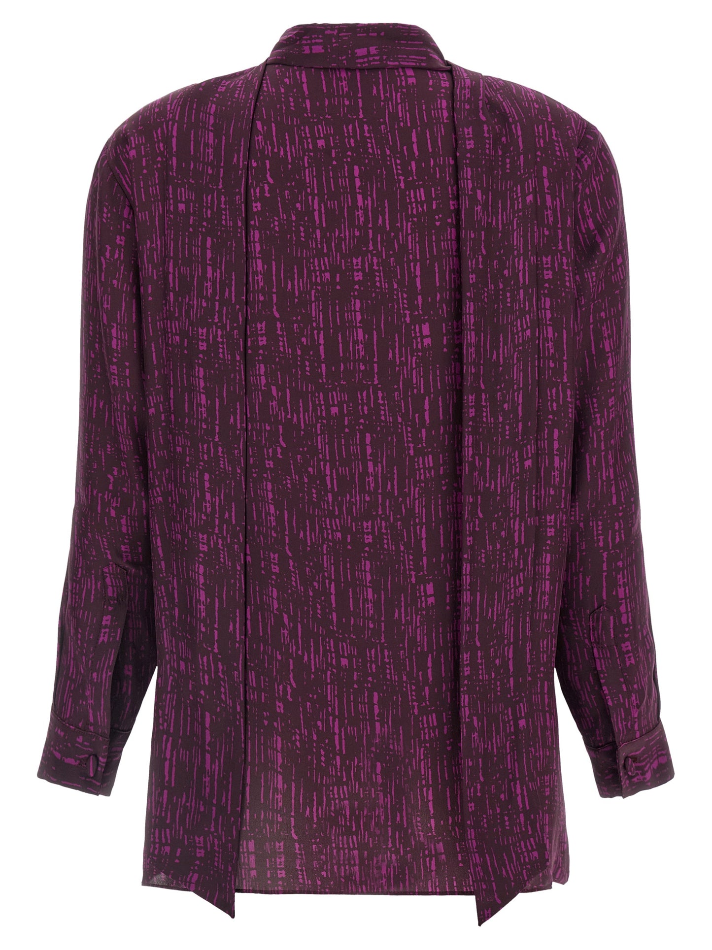 Blouse by Gianluca Capannolo for women in silk magenta, plum, purple & print presents a discerning silhouette, showcasing a sophisticated and for a truly discerning finish.