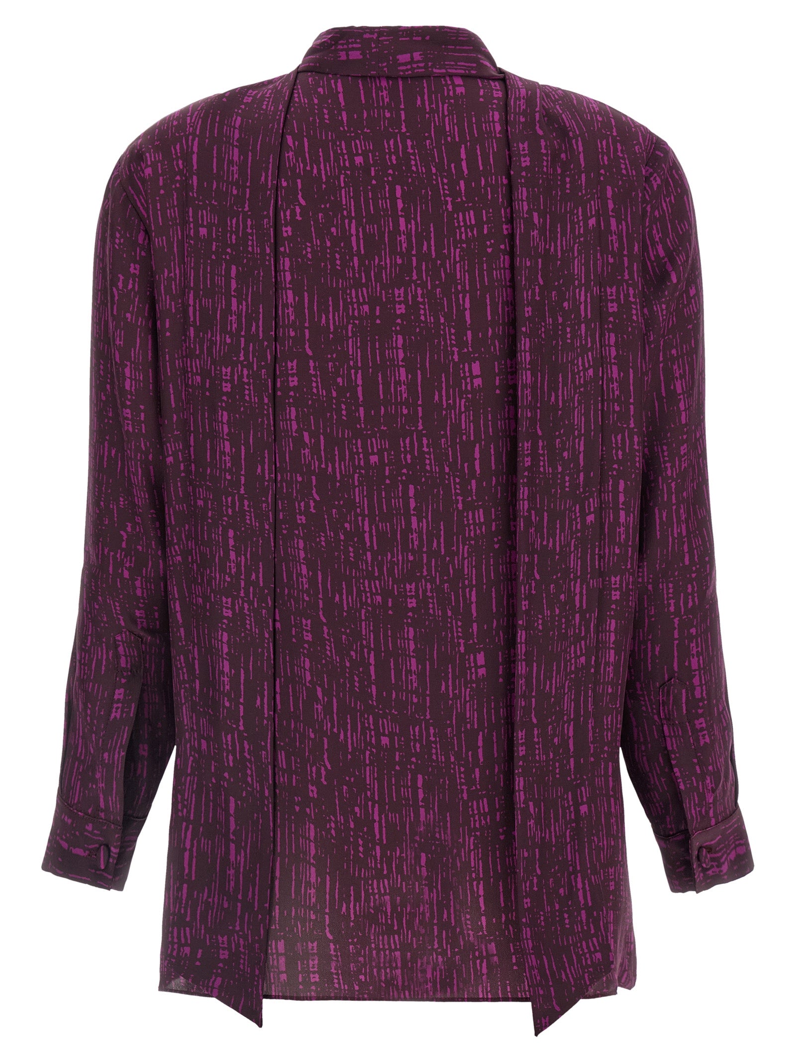 Blouse by Gianluca Capannolo for women in silk magenta, plum, purple & print presents a discerning silhouette, showcasing a sophisticated and for a truly discerning finish.