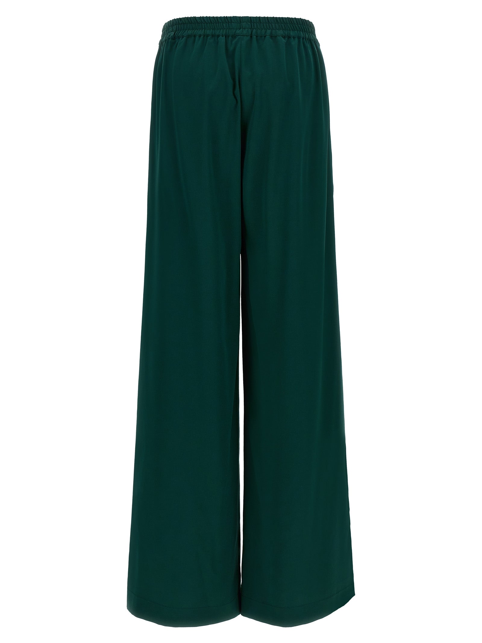Palazzo Pants by Gianluca Capannolo for women in viscose bicolour & green presents a tailored silhouette, showcasing a tailored relaxed-fit & wide and long cut with a refined for a truly tailored aesthetic.