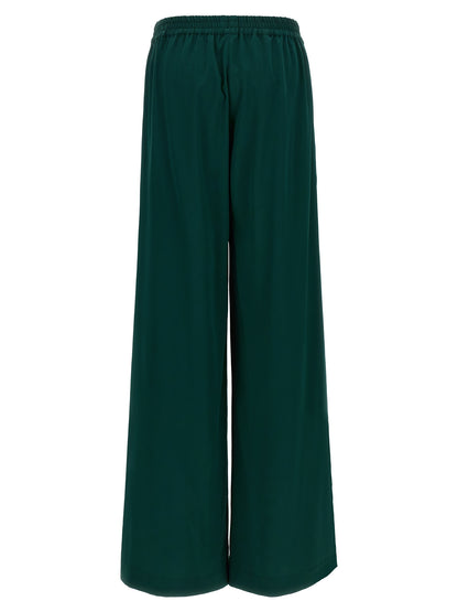 Palazzo Pants by Gianluca Capannolo for women in viscose bicolour & green presents a tailored silhouette, showcasing a tailored relaxed-fit & wide and long cut with a refined for a truly tailored aesthetic.