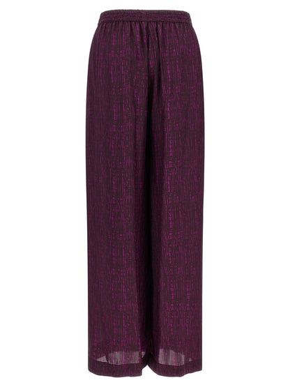 Palazzo Pants by Gianluca Capannolo for women in viscose purple features an sartorial wide and long with a cut for a sartorial finish.