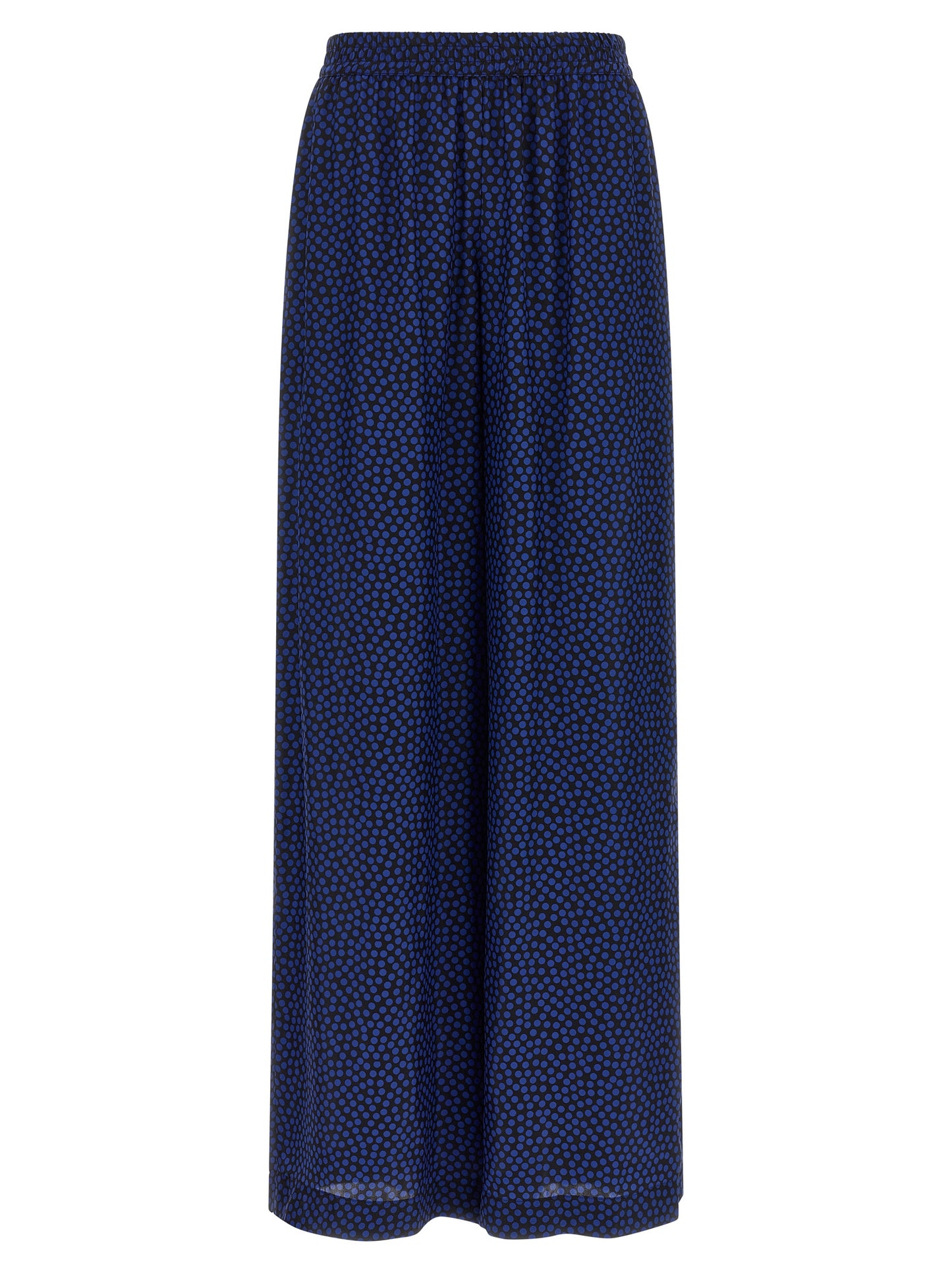 Palazzo Pants by Gianluca Capannolo for women in viscose black, blue & dots presents a refined pantology silhouette, artfully defined by a refined pantology wide, long, and a sophisticated .