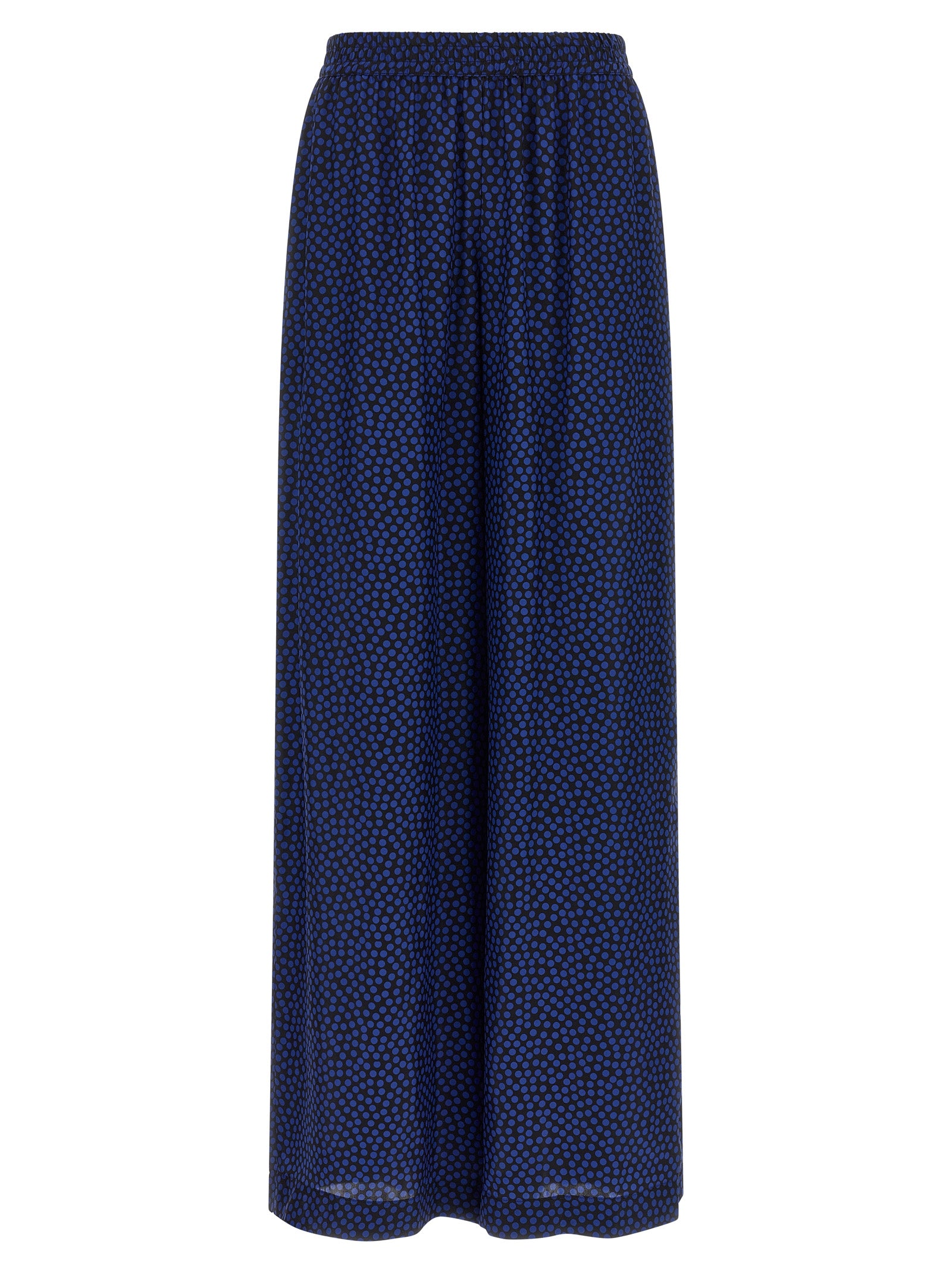 Palazzo Pants by Gianluca Capannolo for women in viscose black, blue & dots presents a refined pantology silhouette, artfully defined by a refined pantology wide, long, and a sophisticated .