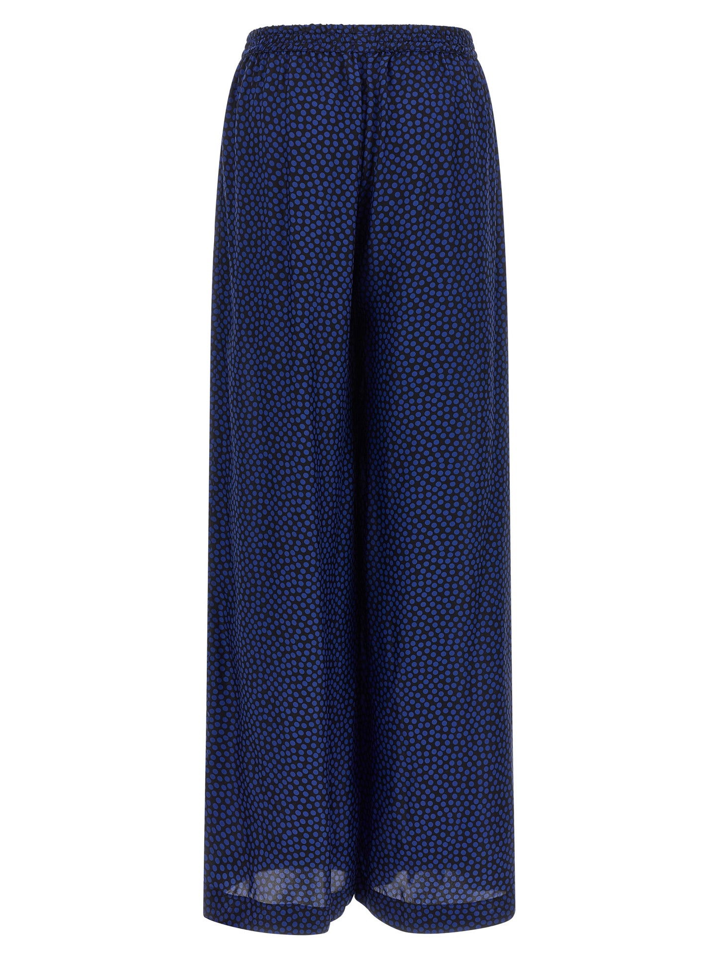 Palazzo Pants by Gianluca Capannolo for women in viscose black, blue & dots features an sophisticated and wide with a precise long, creating a sophisticated and sophisticated silhouette.