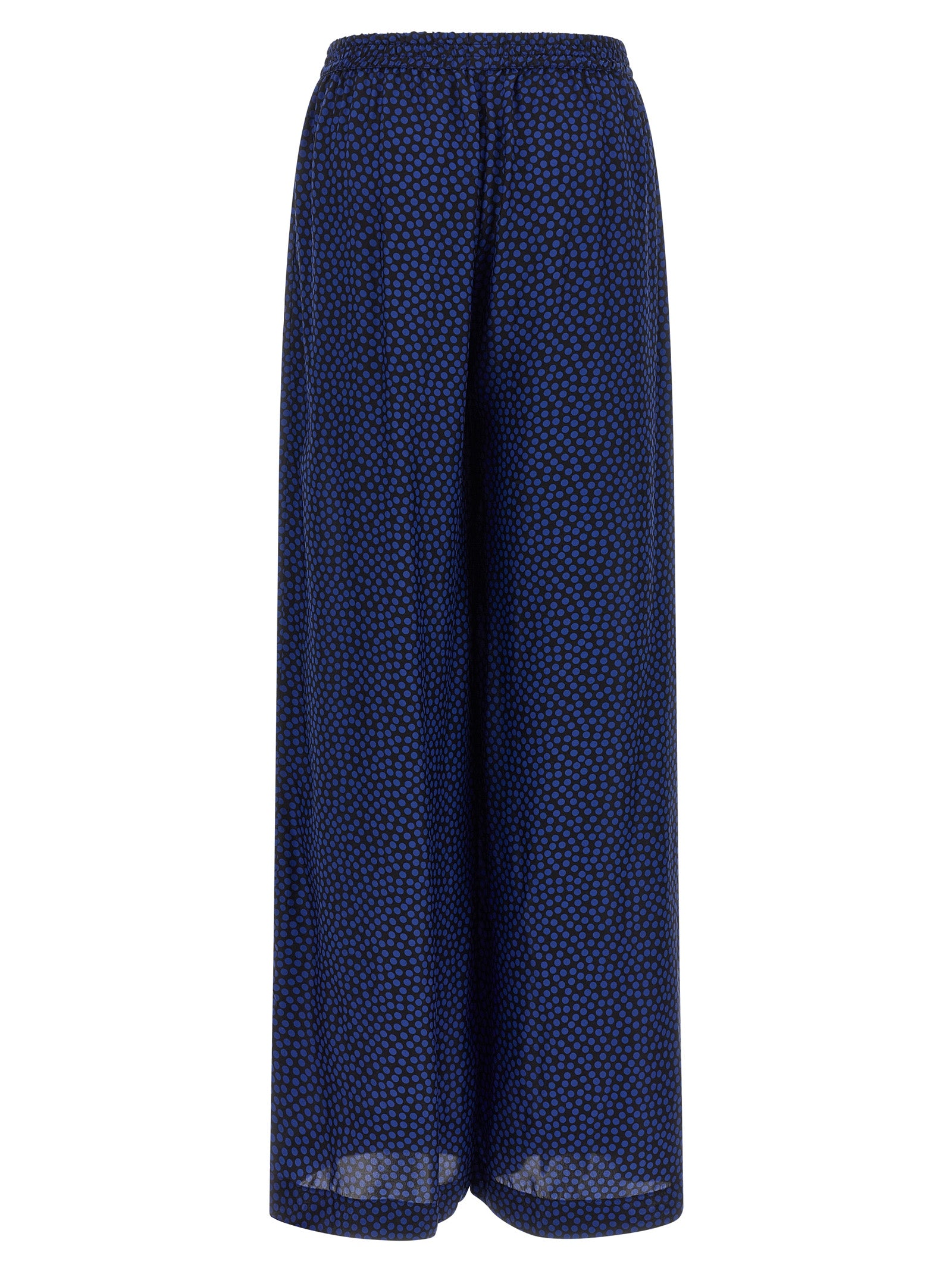 Palazzo Pants by Gianluca Capannolo for women in viscose black, blue & dots features an sophisticated and wide with a precise long, creating a sophisticated and sophisticated silhouette.