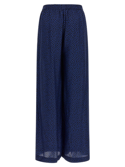 Palazzo Pants by Gianluca Capannolo for women in viscose black, blue & dots features an sophisticated and wide with a precise long, creating a sophisticated and sophisticated silhouette.