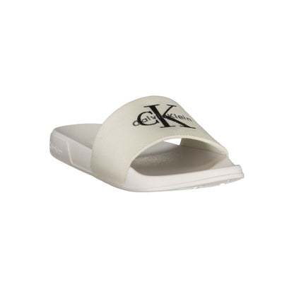 Sandals by Calvin Klein for women in polyester & polyurethane black & white features an statuesque silhouette from the Women's Polyester & Polyurethane Sandals collection, showcasing a statuesque and elegant .