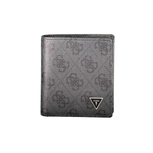 Cardholder Wallet by Guess Jeans for men in leather black & print presents a streamlined silhouette, showcasing the sophisticated design of the Leather Cardholder Wallet collection with functional card-organization coin-purse.