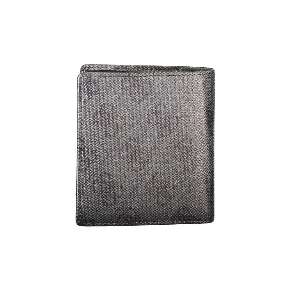 Cardholder Wallet by Guess Jeans for men in leather black & print showcases a refined silhouette, artfully detailed with the signature style of the Leather Cardholder Wallet and functional card-organization coin-purse.
