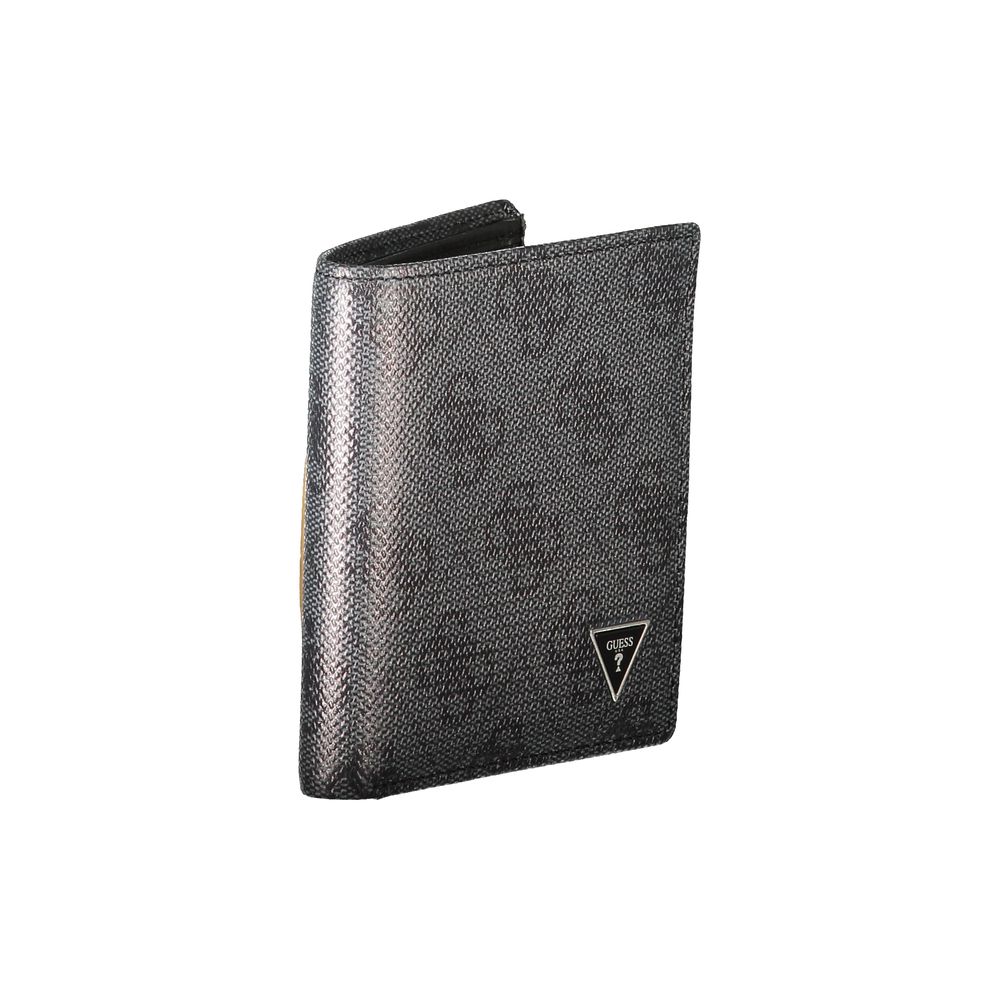 Cardholder Wallet by Guess Jeans for men in leather black & print presents a refined silhouette, artfully capturing the essence of the Leather Cardholder Wallet design with sophisticated card-organization coin-purse for a refined look.