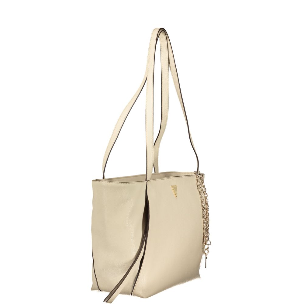 Handbag by Guess Jeans for women in polyurethane beige features a exquisite silhouette, showcasing a secure zipper and exquisite built-in-compartments & external-pockets with versatile handle for a exquisite finish.