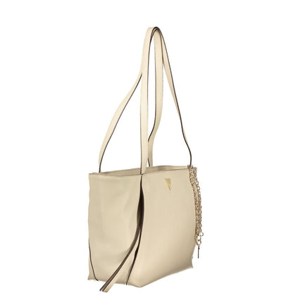 Handbag by Guess Jeans for women in polyurethane beige features a exquisite silhouette, showcasing a secure zipper and exquisite built-in-compartments & external-pockets with versatile handle for a exquisite finish.