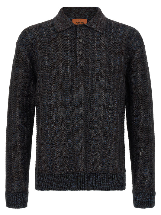 Cardigan by Missoni for men in polyamide viscose wool multicolor & patterned features an crisp silhouette, showcasing a sophisticated v-neck neckline and detail for a truly crisp finish.