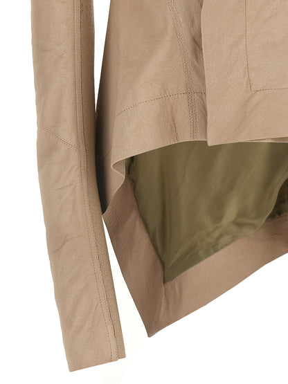 Jacket by Rick Owens for women in lamb leather beige presents a authentic silhouette, artfully detailed with a authentic and functional for a premium authentic finish.