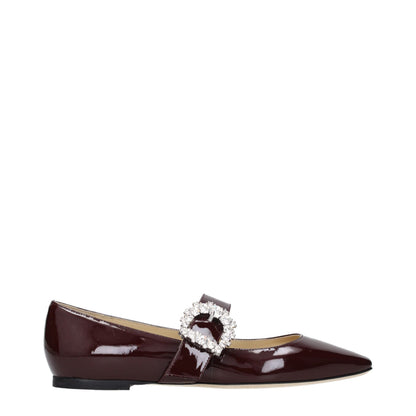 Jimmy Choo Women's Patent Leather Ballet Flat Shoes - Red