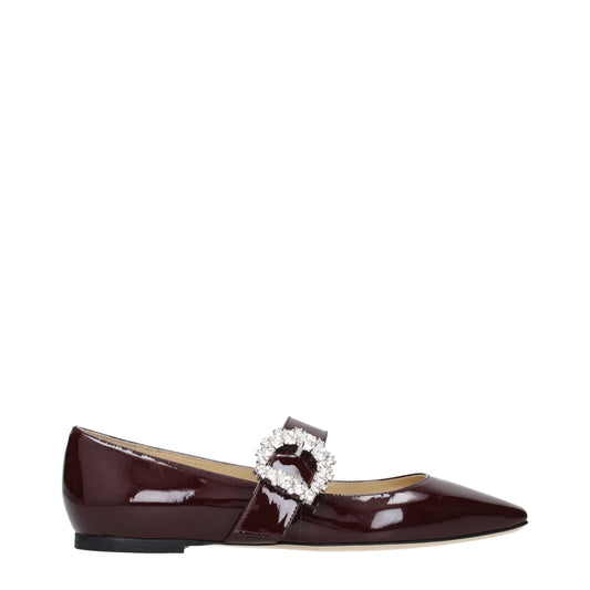 Jimmy Choo Women's Patent Leather Ballet Flat Shoes - Red