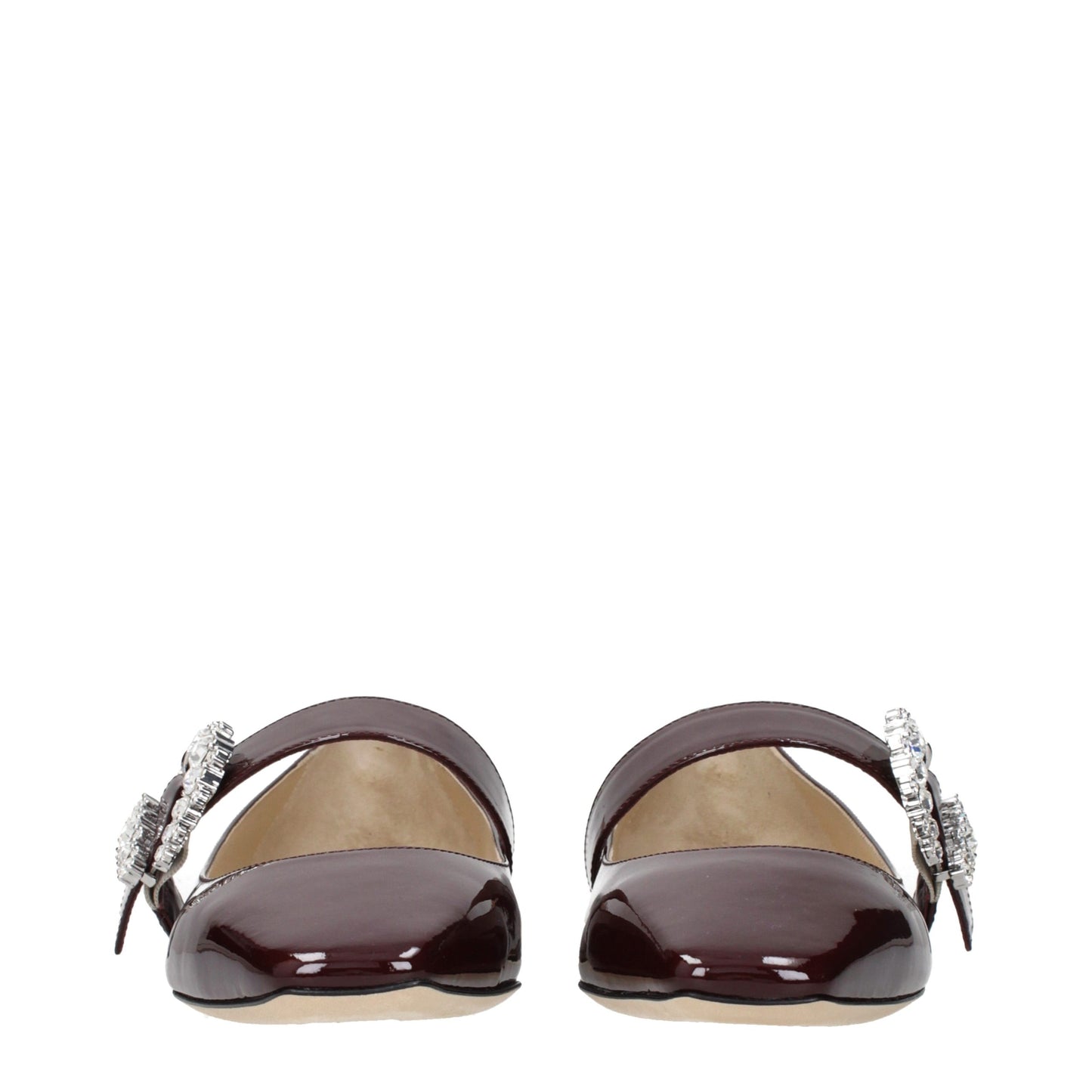 Jimmy Choo Women's Patent Leather Ballet Flat Shoes - Red
