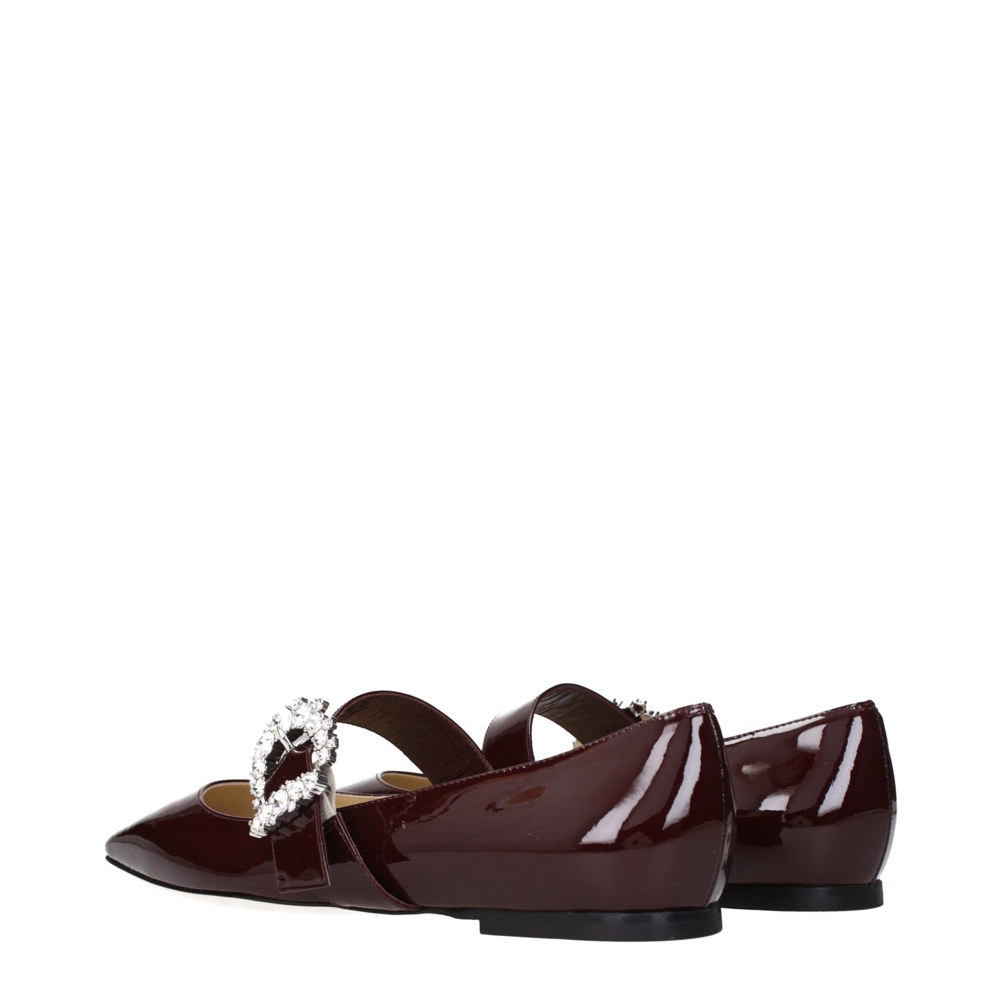 Jimmy Choo Women's Patent Leather Ballet Flat Shoes - Red