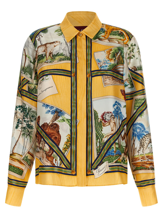 Gucci Women's Silk Twill Blouse - Animal Multicolor Print