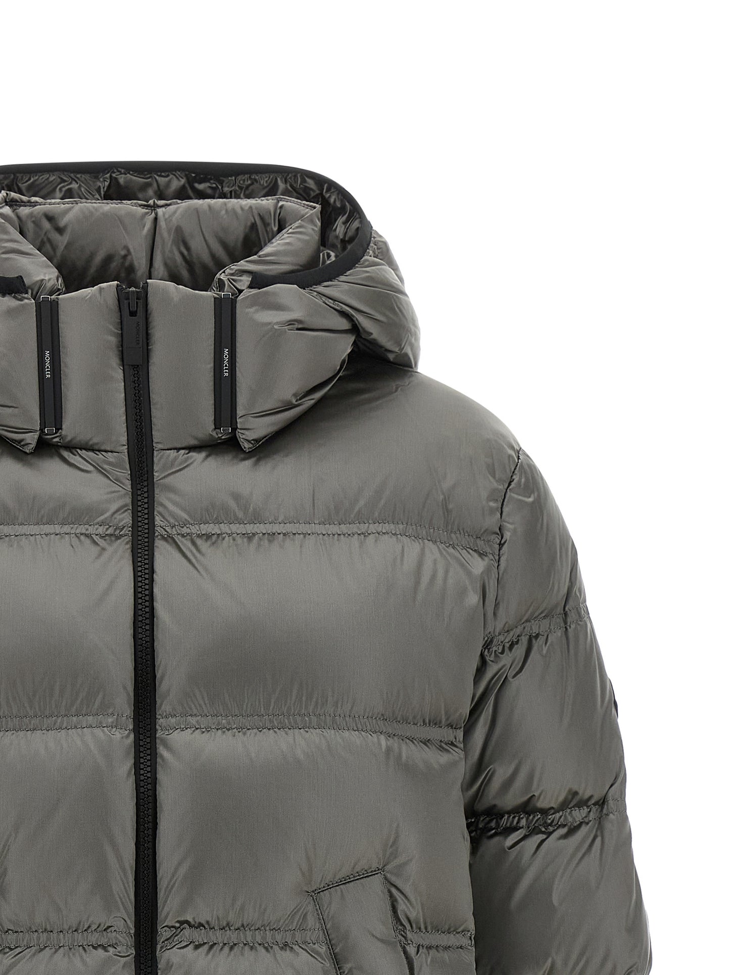 Moncler Gray Polyamide Full-Length Jacket